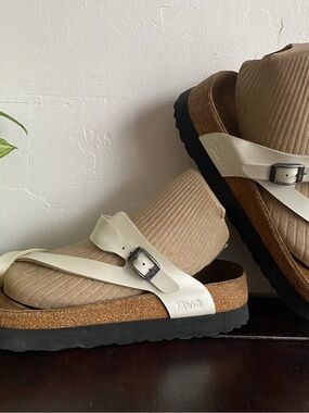 Pre-owned Birki’s Salina Platform Sandal in Creamy Beige 40/9 Regular Fit Women